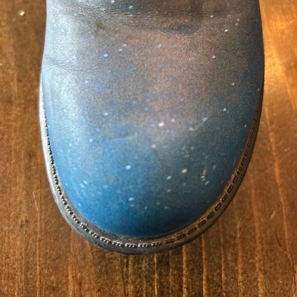 lace-up blue & black combat boots - Picture 9 of 10